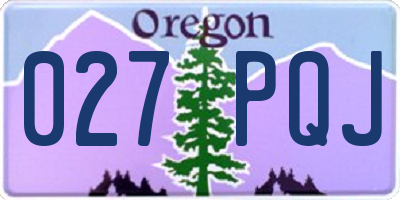 OR license plate 027PQJ