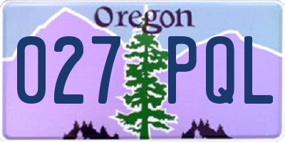 OR license plate 027PQL