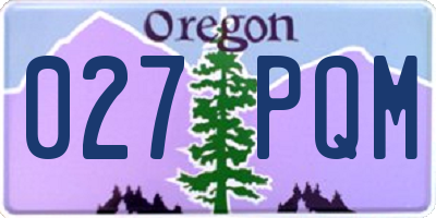 OR license plate 027PQM