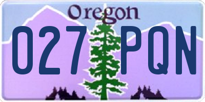 OR license plate 027PQN