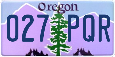 OR license plate 027PQR