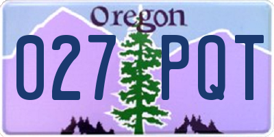 OR license plate 027PQT