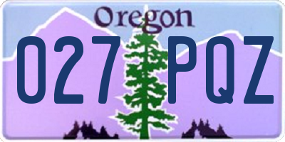 OR license plate 027PQZ
