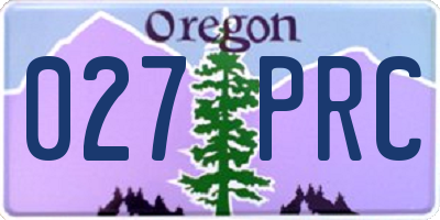 OR license plate 027PRC
