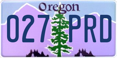 OR license plate 027PRD