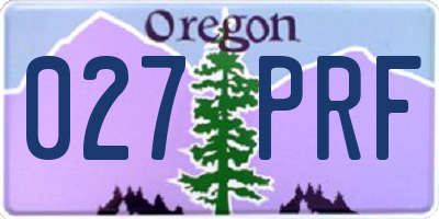 OR license plate 027PRF