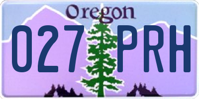 OR license plate 027PRH