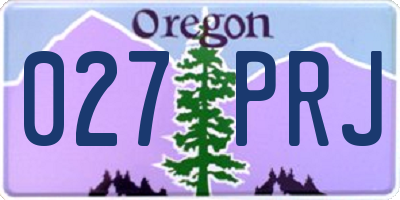 OR license plate 027PRJ