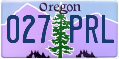 OR license plate 027PRL
