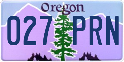 OR license plate 027PRN