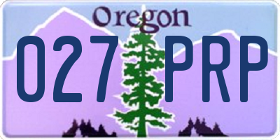 OR license plate 027PRP