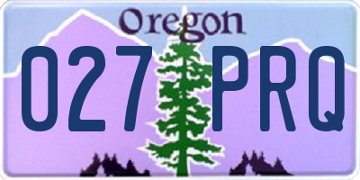 OR license plate 027PRQ