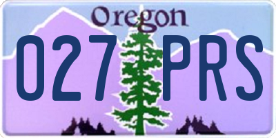 OR license plate 027PRS