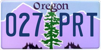OR license plate 027PRT