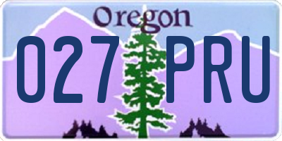 OR license plate 027PRU