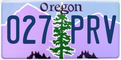 OR license plate 027PRV