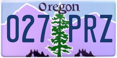 OR license plate 027PRZ