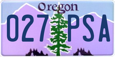 OR license plate 027PSA