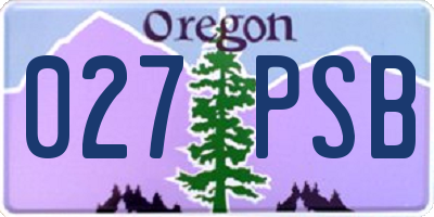 OR license plate 027PSB