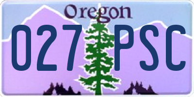 OR license plate 027PSC