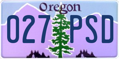 OR license plate 027PSD