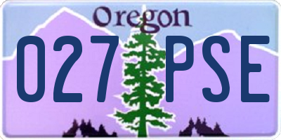 OR license plate 027PSE