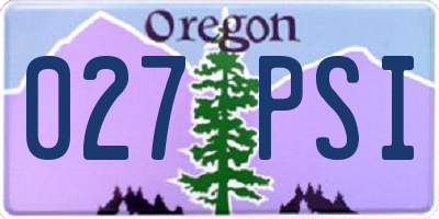 OR license plate 027PSI