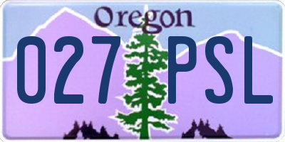 OR license plate 027PSL