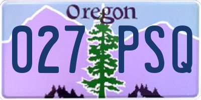 OR license plate 027PSQ