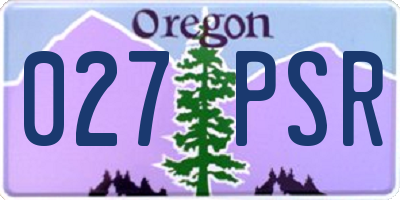 OR license plate 027PSR