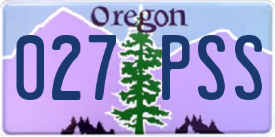 OR license plate 027PSS