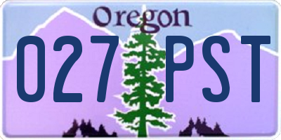 OR license plate 027PST