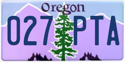 OR license plate 027PTA