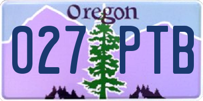 OR license plate 027PTB