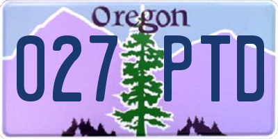 OR license plate 027PTD