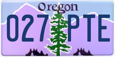 OR license plate 027PTE