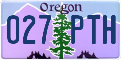 OR license plate 027PTH