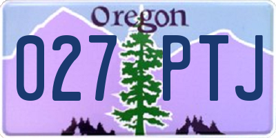 OR license plate 027PTJ