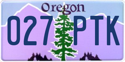 OR license plate 027PTK