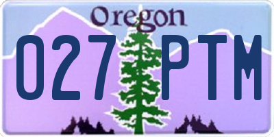 OR license plate 027PTM