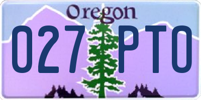 OR license plate 027PTO