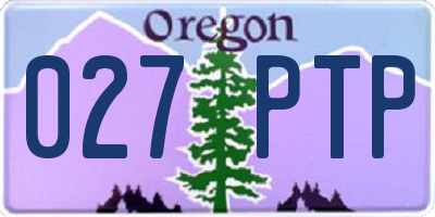 OR license plate 027PTP