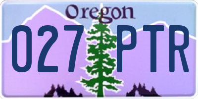 OR license plate 027PTR