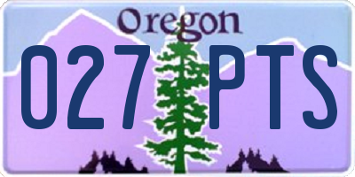OR license plate 027PTS