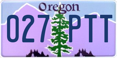 OR license plate 027PTT