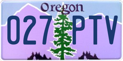 OR license plate 027PTV