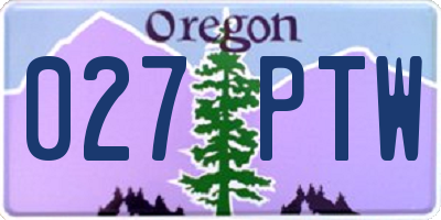OR license plate 027PTW