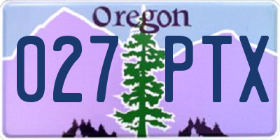 OR license plate 027PTX