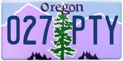 OR license plate 027PTY