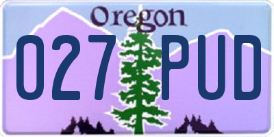 OR license plate 027PUD